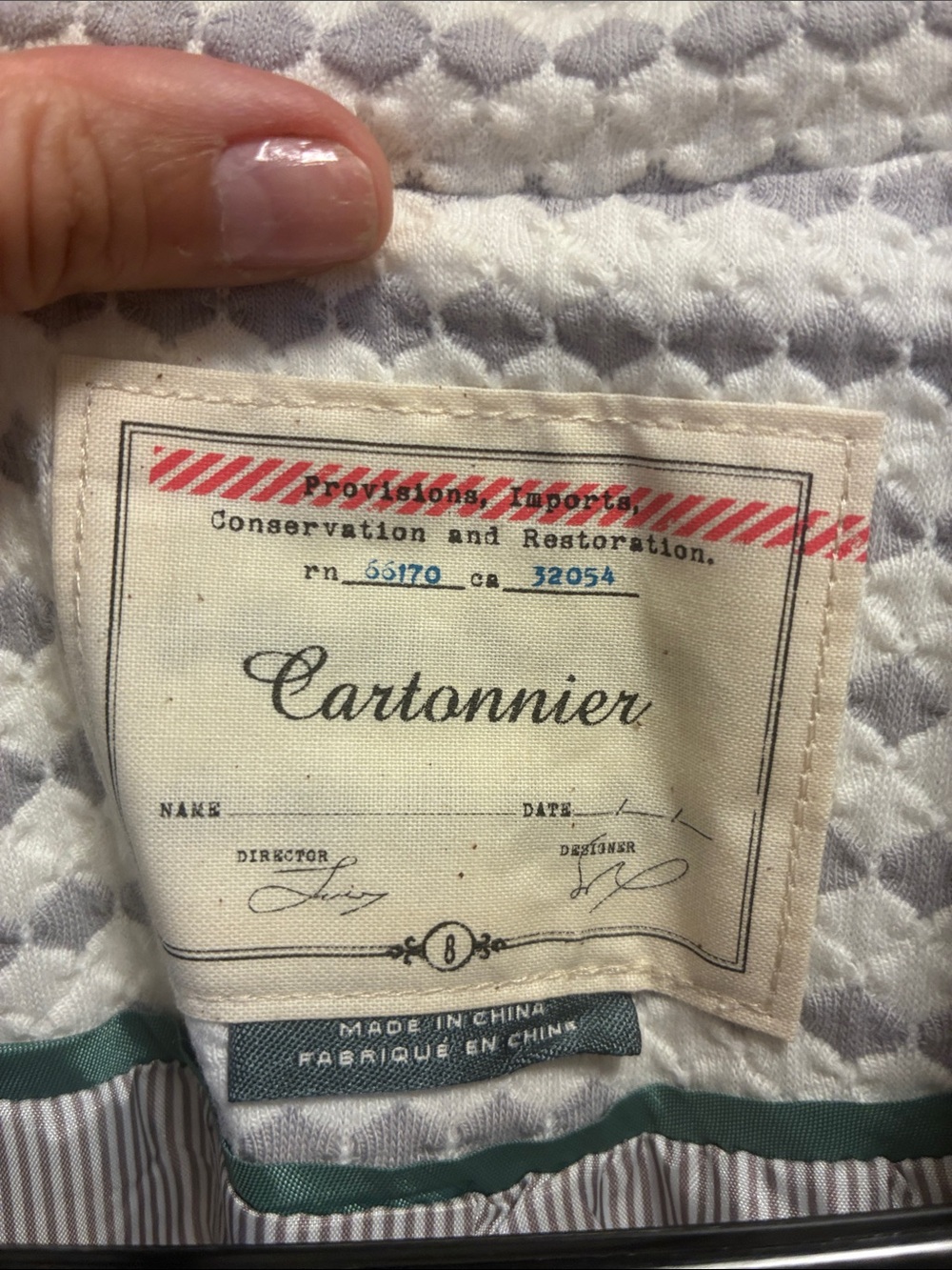 Anthropologie Cartonnier gray and white patterned blazer - Picture 12 of 13